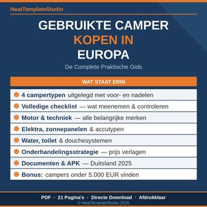 Gebruikte Camper Kopen Europa | Inspectie Checklist | Praktische Gids PDF Ebook