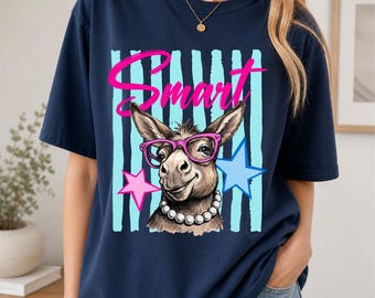 Sassy Donkey PNG, Funny Smart Ass Summer Shirt Design, Preppy Humor Animal Sublimation Graphic, Brushstroke Digital Download