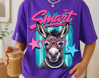 Smart Ass Png, Funny Donkey Shirt Png, Brushstroke Smart Png, Preppy Donkey Png, Humor Summer Shirt Png, Funny Animal Png, Digital Download