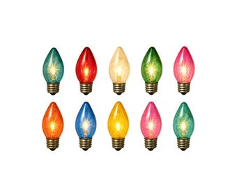 Vintage Christmas Bulbs PNG, Colorful Retro Light Bulb Holiday Design, Classic Sublimation Shirt Graphic, Digital Download