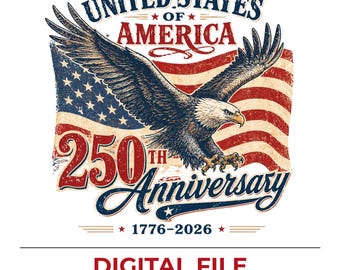 Patriotic Sublimation PNG 2026, USA 250th Anniversary Tumbler Design, American Flag 1776 Shirt Graphic, 4th of July Digital Download
