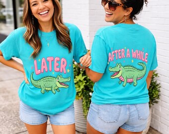 Coquette Gator PNG, Girly After While Crocodile Shirt Design, Trendy Preppy Boutique Sublimation, Viral Catch Phrase Digital Download