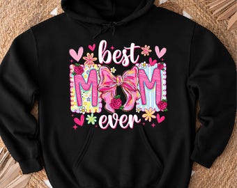 Floral Mom PNG, Rose Coquette Mother's Day Shirt Design, Best Mom Ever Bow Graphic Sublimation, Mama Digital Download PNG