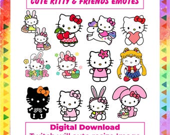 Kawaii Cat Clipart | Animal Friends PNG SVG Bundle (Digital Download