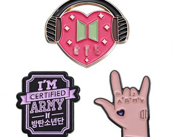 3-Piece K-pop Army Brooch Set | Zinc Alloy Concert Strap Decoration Gift
