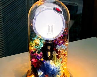 DIY your Kpop Concert LightStick Army bomb  Display Case: Glass Dome ｜Acrylic Base, Desktop Decor
