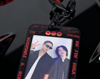 Portatarjetas fotográficas retro K-Pop – Estuche para tarjetas de identificación con degradado de la serie Arirang