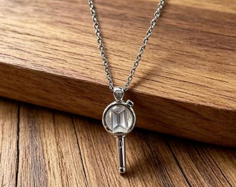 2026 Bomb Keychain  Amethyst Crystal Lightstick Charm  Silver Plated Kpop Accessory