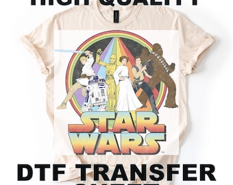 Retro Disney Star Wars DTF Transfers, Vintage Star Wars Heat Press Transfers, Star Wars A New Hope Faded, Disneyworld, Disney Family