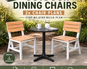 Planos para construir sillas de comedor de exterior (hágalo usted mismo): guía paso a paso para trabajar la madera (descarga digital).