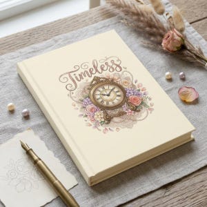 Vintage Floral Clock Journal: Shabby Chic Diary, Elegant Keepsake Notebook