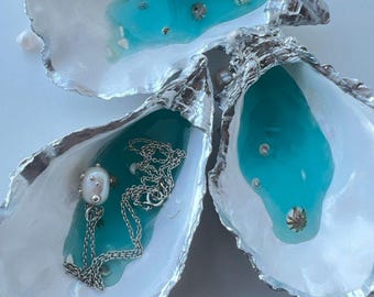 Decorazioni per la camera della nonna in stile costiero, set di 3 piattini portagioie a forma di conchiglia, originale porta monete per l'ingresso, regalo per la casa al mare