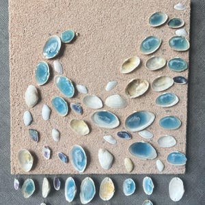 Ozean Harz Wandkunst, 3D Muschel Landschaft, Blau Küsten Wohnkultur