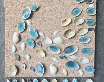 Decorazione murale in resina a tema oceano, paesaggio marino 3D con conchiglie, arredamento costiero blu per la casa.