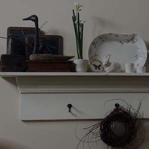 Farmhouse Shelf with Knobs / Distressed Shelf /  Antique Display