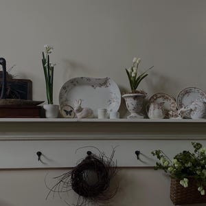 Farmhouse Shelf with Knobs / Distressed Shelf /  Antique Display