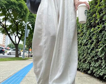 Cotton Balloon Wide Leg Pants, Wide Pants, Cotton, Women's Wide Leg Pants, Flare Leg Pants, Casual Fall, Balloon Pants, Boho