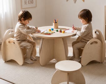 Rocket Activity Table & Chairs CNC File | Montessori Plywood Kids Furniture Plans (Digital Download)