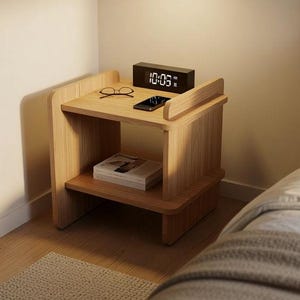 Modern Plywood Nightstand CNC Files | Bedside Table DXF SVG | Digital Download