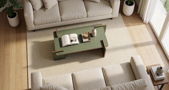 Modern Plywood Coffee Table Plans | CNC Files, DXF, SVG (Digital Download)