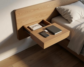 Floating Nightstand Plans | Modern Wall Mounted Bedside Table (Digital Download)