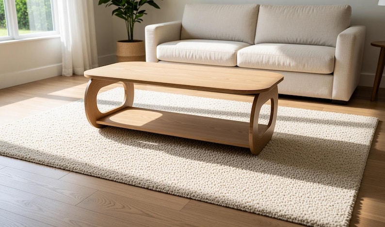 Planos para mesa de centro de madera moderna / Archivos para muebles CNC / Proyecto de carpintería para bricolaje imagen 3