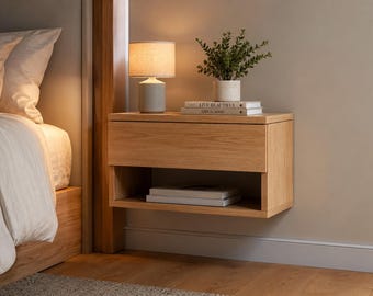 Floating Nightstand | Modern Wall Mounted Bedside Table | Digital PDF Plans | Beginner Friendly