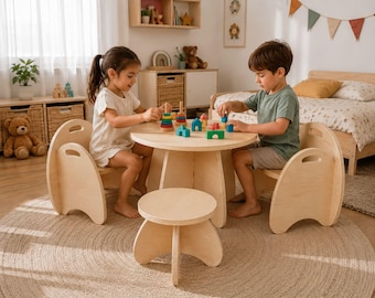 Rocket Activity Table & Chairs CNC File | Montessori Plywood Kids Furniture Plans (Digital Download)