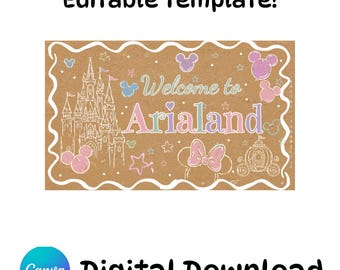 Editable Disneyland Banner Template— (Digital Download)