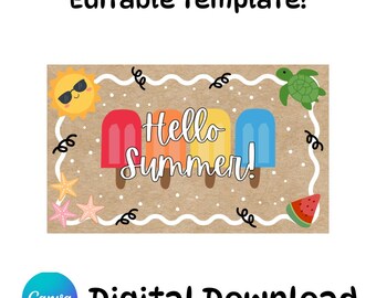 Editable Summer Banner Template 72x24 inch— (Digital Download) (Summertime)