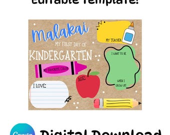 Editable First Day of School Mini Banner—(Digital Download Template)