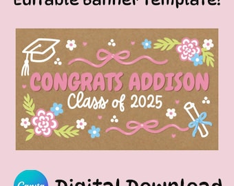 Editable Graduation Banner Template— (Digital Download)