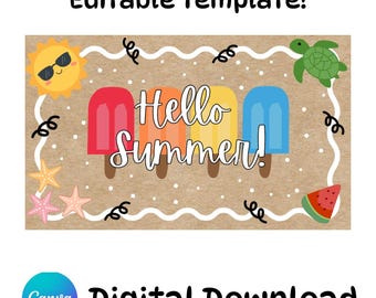 Editable Summer Banner Template— (Digital Download) (Summertime)