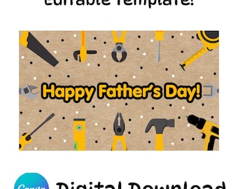 Editable Father’s Day Handy-Dad Tool Banner Template— (Digital Download)