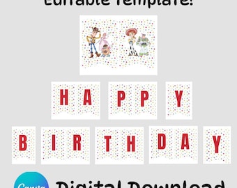 Editable Toy Store Happy Birthday Garland Template— (Digital Download)