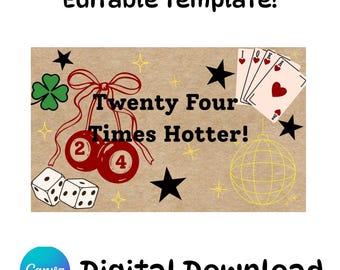 Editable Lucky Die/Casino Birthday Banner Template— (Digital Download)