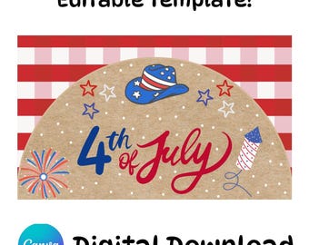 Editable Fourth of July Banner Template— (Digital Download)