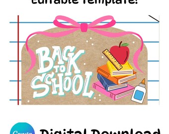 Editable Back To School Banner Template— (Digital Download)
