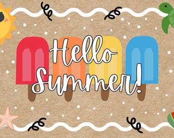 Hello Summer! Hand-Painted Banner
