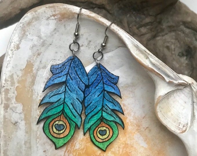 Peacock Feather Earrings