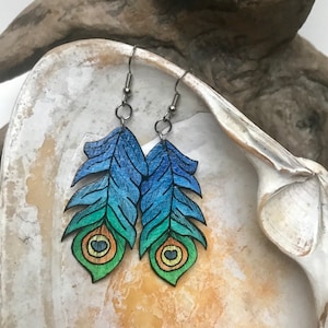 Peacock Feather Earrings