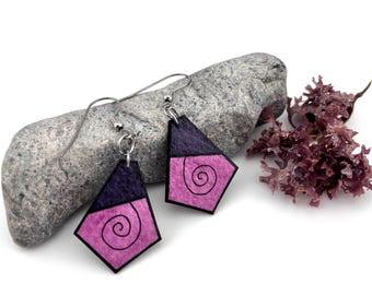 Geometric Abstract Spiral Earrings