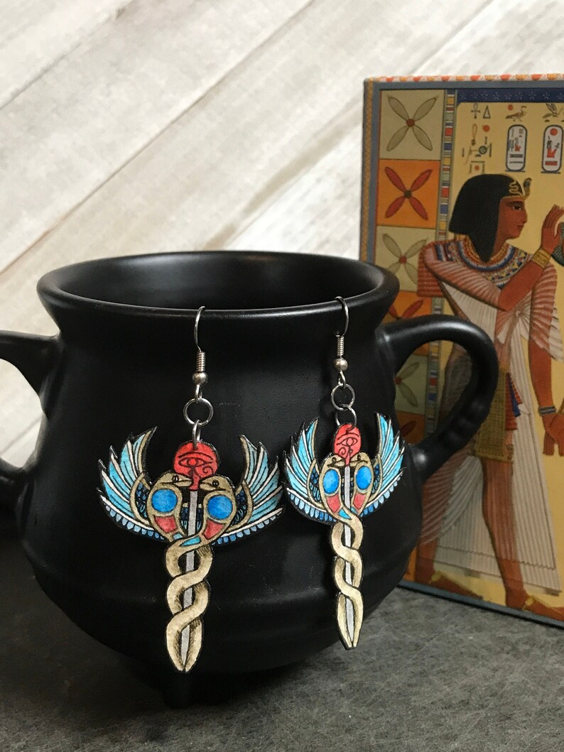Caduceus Wand Snake Earrings
