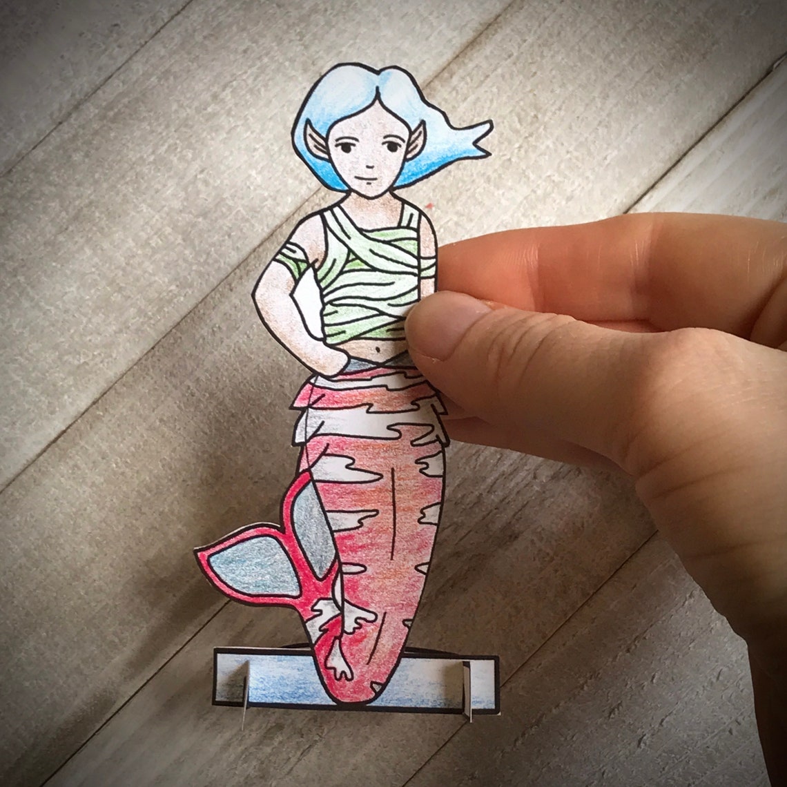 Mermaid Paper Doll Printable Coloring Page Imagination Toy | Etsy