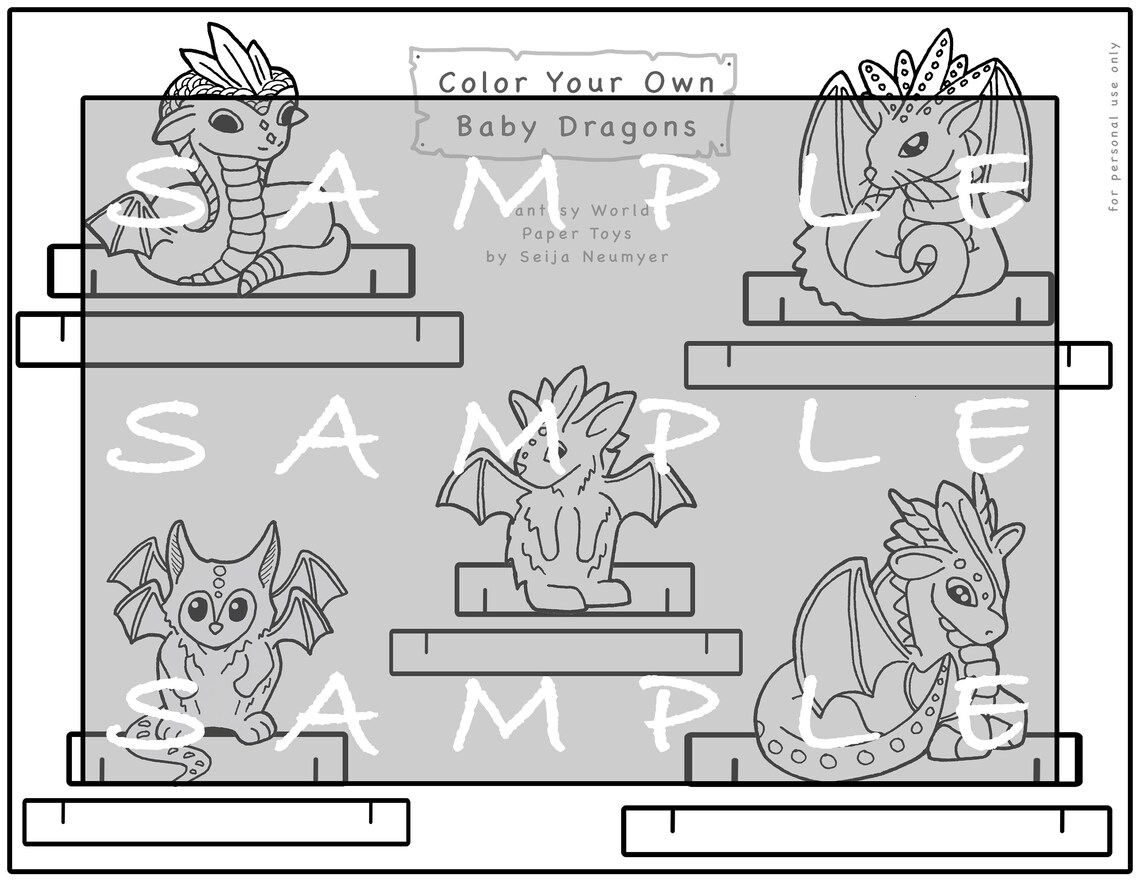 Dragon Paper Doll Printable Coloring Page Digital Download - Etsy