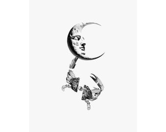 Cancer Moon signe - impression d'art astrologique originale | Jane l'étranger