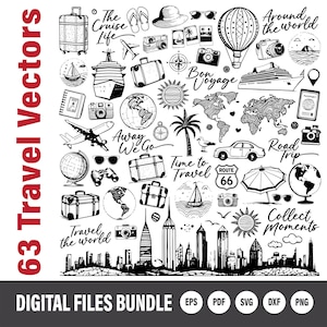 Reisspreuken/-citaten Digitale SVG-vectorbundel | Commercieel gebruik | Afdrukbare overlay WordArt-set | Direct downloaden | Vakantie | Roadtrip:
