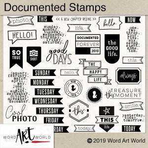 Digital and Printable Overlay Word Art Set - Instant Download - Photography Clip Art - Stamps - PNG - Scrapbooking - Personal Use