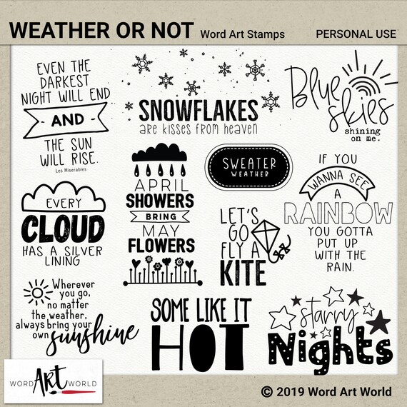 Digital And Printable Overlay Word Art Set Instant Download.