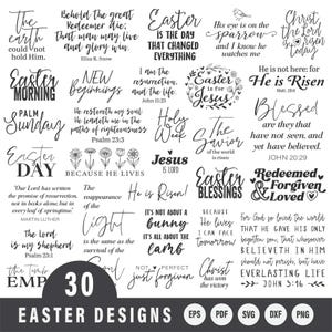 Pâques chrétienne Bible Ecriture verset SVG coupe fichier Clipart Bundle | Ensemble Word Art imprimable | Téléchargement numérique | Utilisation commerciale | PNG